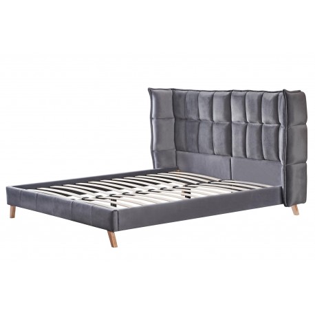SCANDINO 160x200 seng - Grå Velour