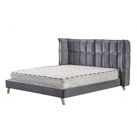 SCANDINO 160x200 seng - Grå Velour