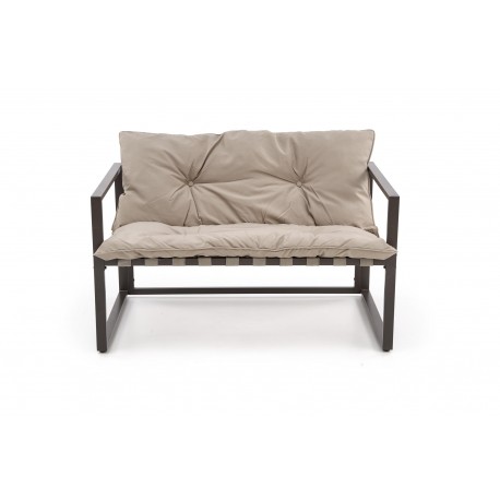 SHARK havemøbel sæt (sofa + 2 stole + kaffeborde), mørkeBrun / Cappuccino