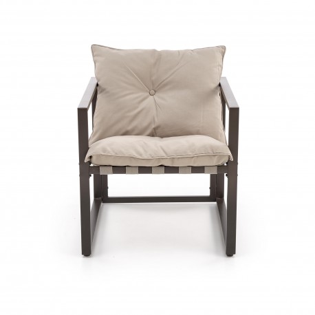 SHARK havemøbel sæt (sofa + 2 stole + kaffeborde), mørkeBrun / Cappuccino