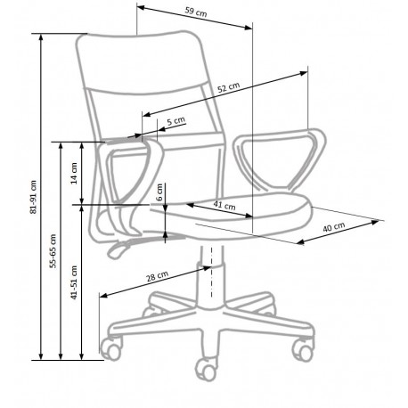 TIMMY kontorstol, - Pink/Sort