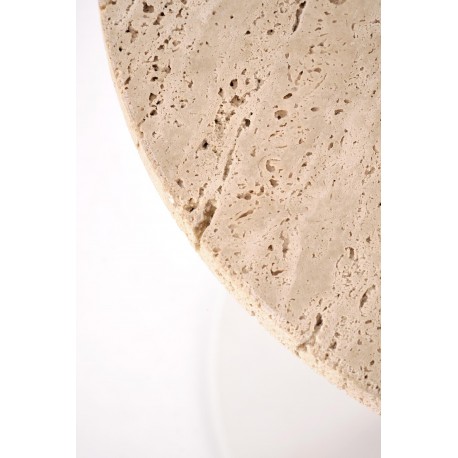 TRAVERSO S c. bord, farve travertin / Hvid