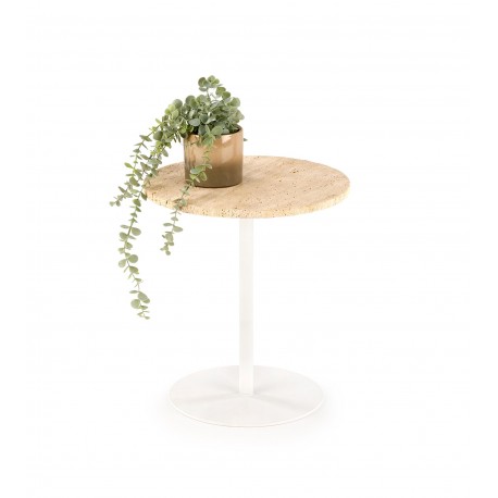 TRAVERSO S c. bord, farve travertin / Hvid