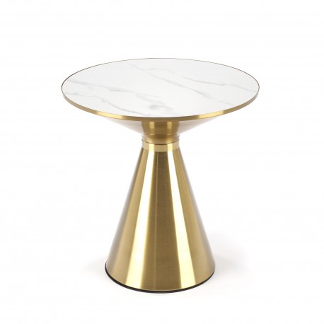 TRIBECA sofabord, Hvid marmor / guld