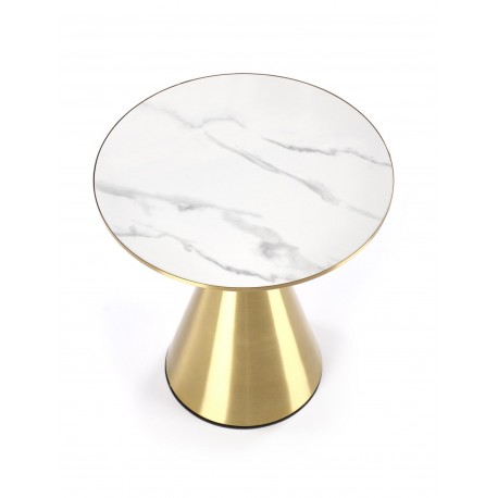 TRIBECA sofabord, Hvid marmor / guld