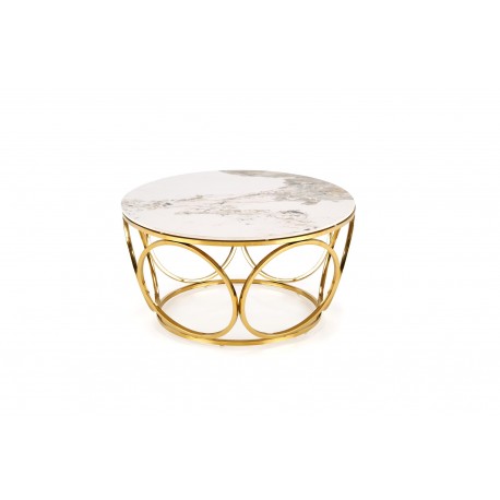 VENUS 2 sofabord, Hvid marmor / guld