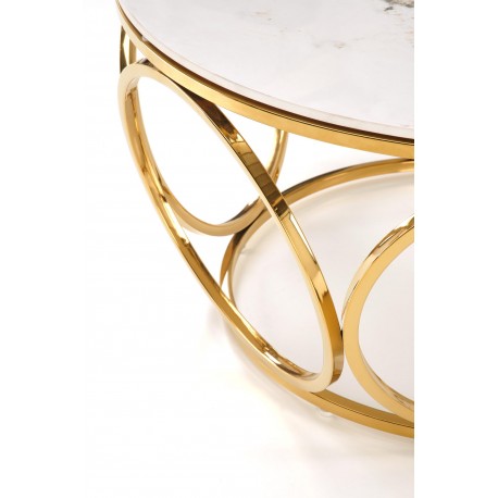 VENUS 2 sofabord, Hvid marmor / guld