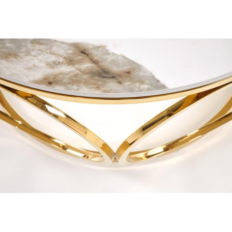 VENUS 2 sofabord, Hvid marmor / guld