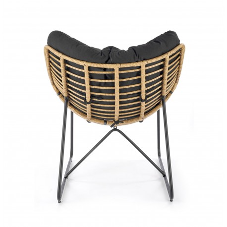 WHISPER lounge stol, Sort/Naturlig
