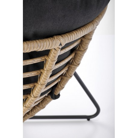 WHISPER lounge stol, Sort/Naturlig