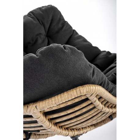 WHISPER lounge stol, Sort/Naturlig
