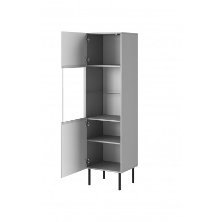 ASENSIO KM-1 udstillingskabinet, lyseGrå / Sort