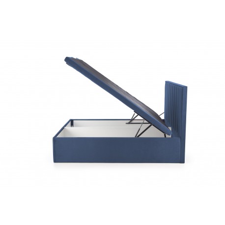 ASENTO 160x200 cmSeng - Mørkeblå Velour