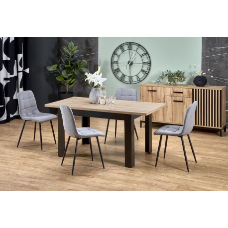 BAGIO Spisebord med udtræk, Artisan Eg / Sort