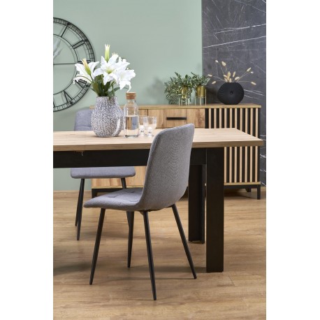 BAGIO Spisebord med udtræk, Artisan Eg / Sort