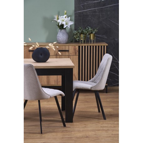 BAGIO Spisebord med udtræk, Artisan Eg / Sort