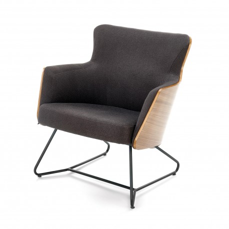 CHILLOUT lænestol MørkeGrå / amerikansk Valnød, ben - Sort