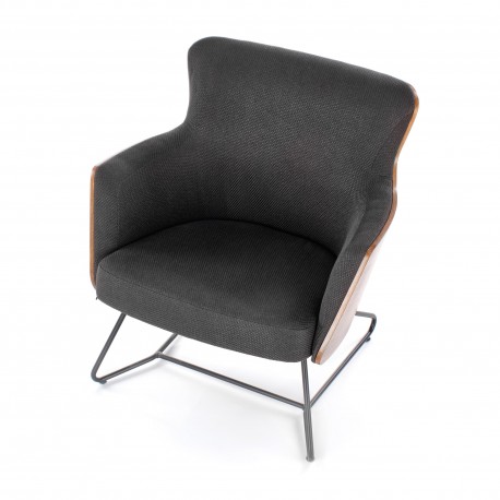 CHILLOUT lænestol MørkeGrå / amerikansk Valnød, ben - Sort