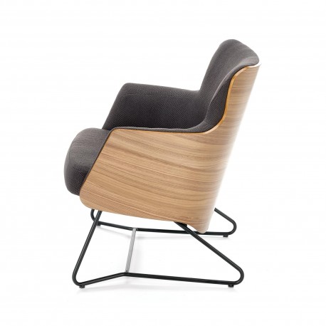 CHILLOUT lænestol MørkeGrå / amerikansk Valnød, ben - Sort