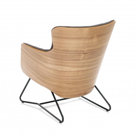 CHILLOUT lænestol MørkeGrå / amerikansk Valnød, ben - Sort