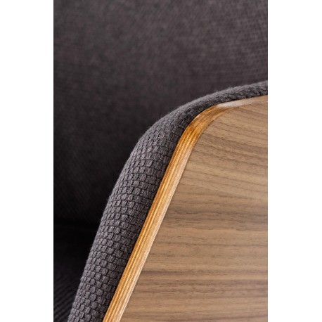 CHILLOUT lænestol MørkeGrå / amerikansk Valnød, ben - Sort