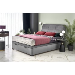 CONTINENTAL 2 160x200 seng med opbevaring Grå velour Monolith 85