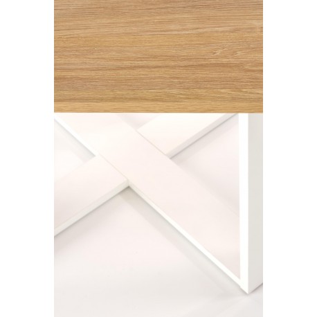 CROSS, sofabord, gylden eg / Hvid