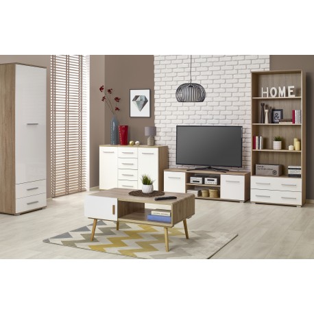 LIMA RTV1 TV BORD 137cm - Sonoma eg. / Hvid