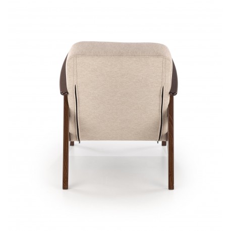 MILANO 1S, lænestol, Beige CASTEL#15 / mørk Valnød