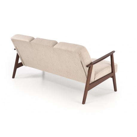 MILANO 3S sofa, Beige CASTEL#15 / mørk Valnød