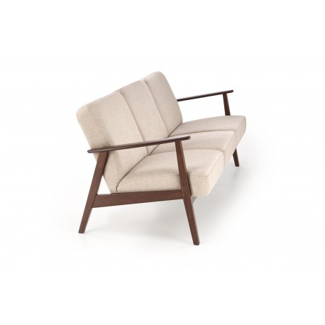 MILANO 3S sofa, Beige CASTEL#15 / mørk Valnød