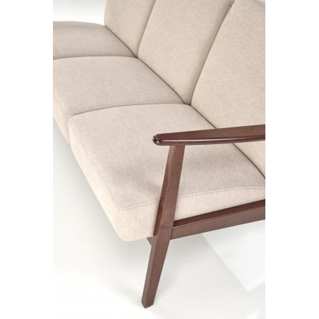 MILANO 3S sofa, Beige CASTEL#15 / mørk Valnød