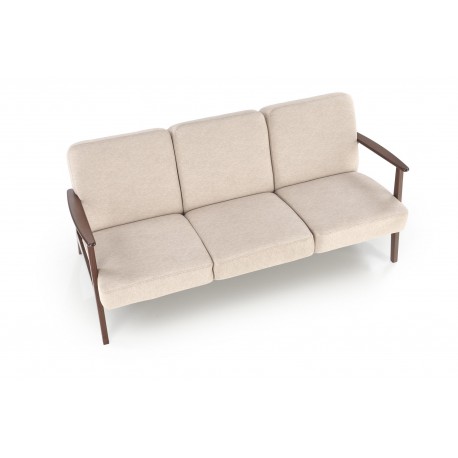 MILANO 3S sofa, Beige CASTEL#15 / mørk Valnød