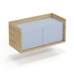 MOBIUS lavt skab 2D - hikora eg/Lyseblå
