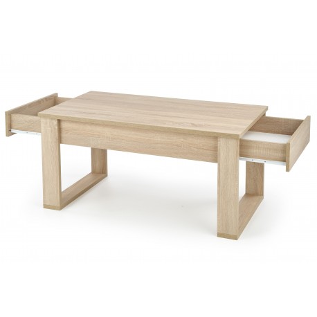 NEA C. sofabord med skuffer 110cm - Sonoma eg.