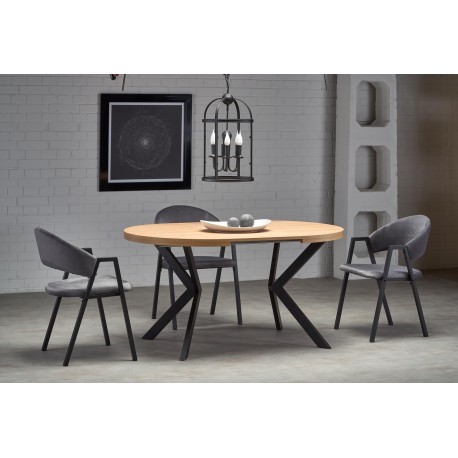 PERONI Spisebord 100cm kan udvides til 250 - Gylden eg/Sort