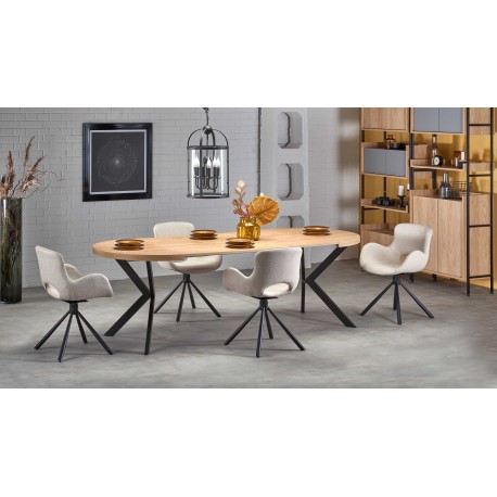 PERONI Spisebord 100cm kan udvides til 250 - Gylden eg/Sort