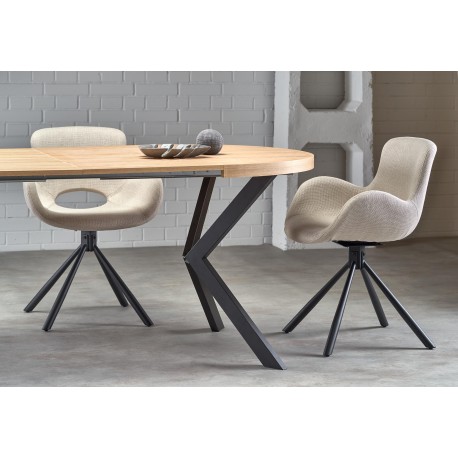 PERONI Spisebord 100cm kan udvides til 250 - Gylden eg/Sort