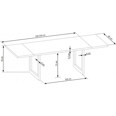 RADUS 140 bord massivt træ