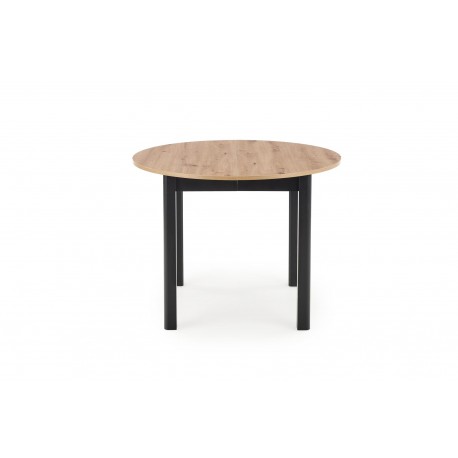 RINGO Rundt spisebord med udtræk 102cm udvides til 142cm - kunstig eg / Sort