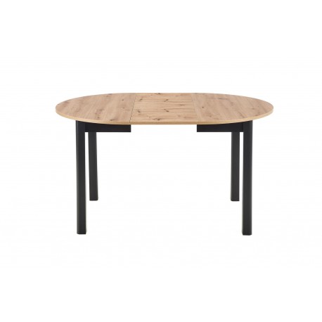 RINGO Rundt spisebord med udtræk 102cm udvides til 142cm - kunstig eg / Sort
