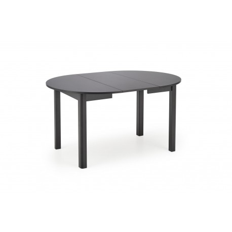 RINGO Rundt spisebord med udtræk 102cm udvides til 142cm - Sort