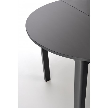 RINGO Rundt spisebord med udtræk 102cm udvides til 142cm - Sort