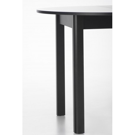 RINGO Rundt spisebord med udtræk 102cm udvides til 142cm - Sort