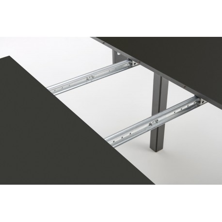 RINGO Rundt spisebord med udtræk 102cm udvides til 142cm - Sort