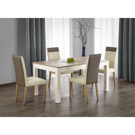 SEWERYN 160/300 cm Spisebord med udtræk - Sonoma eg. / Hvid