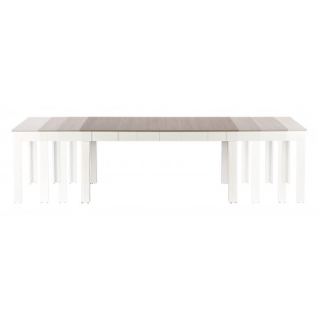 SEWERYN 160/300 cm Spisebord med udtræk - Sonoma eg. / Hvid