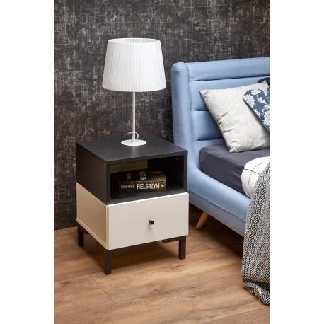 SILVIA natbord, Hvid - Sort