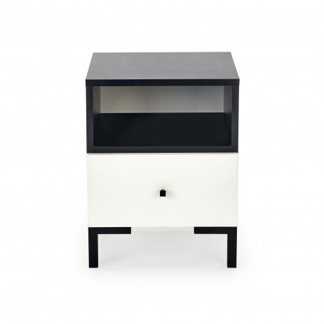 SILVIA natbord, Hvid - Sort