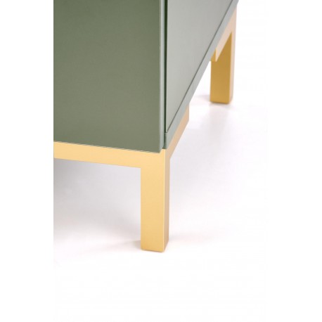 SILVIA natbord, grøn - guld